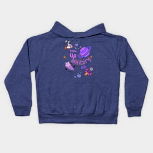 purple up for military kids astronaut child Kids Hoodie